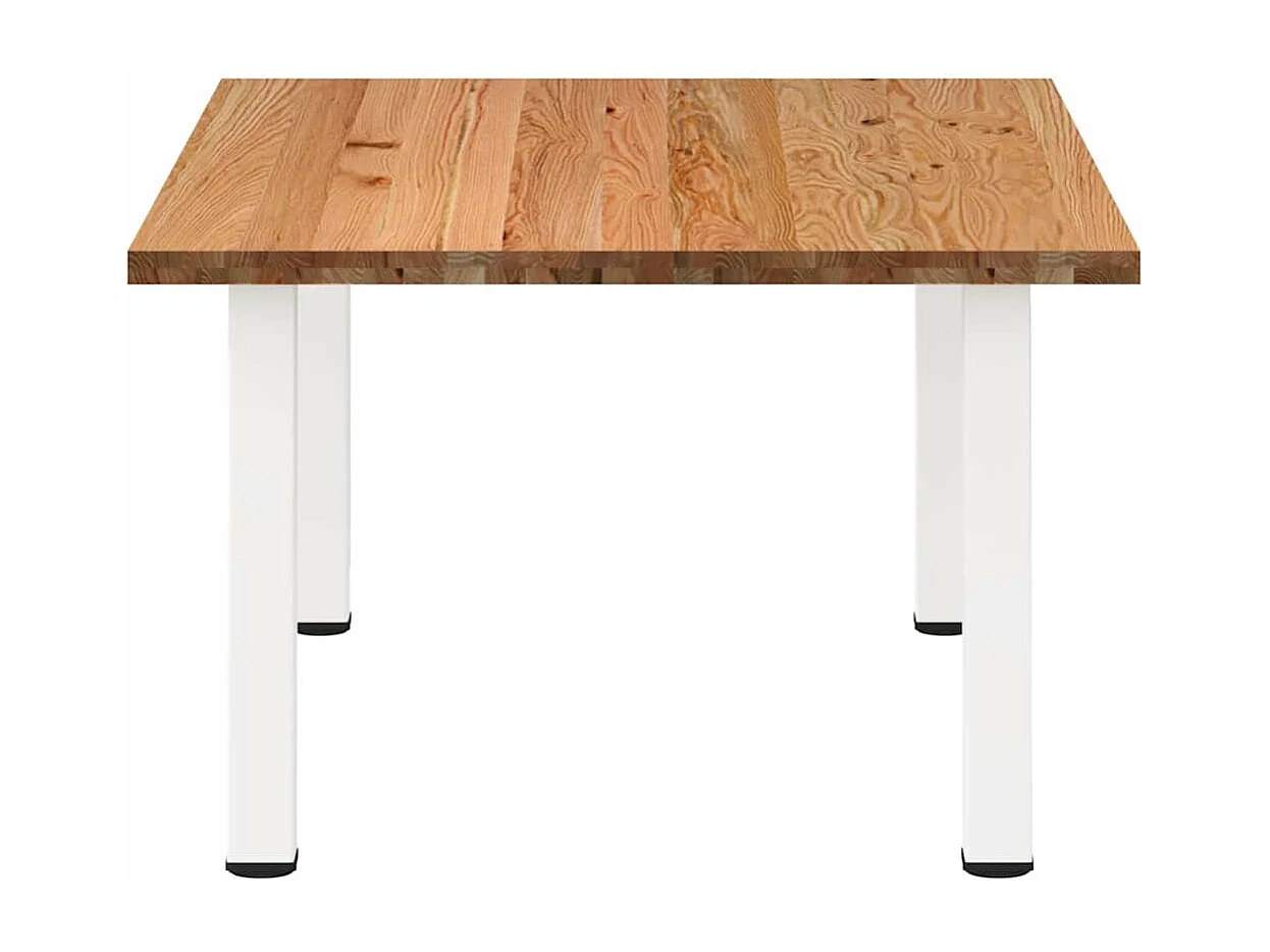 Table à manger marron clair bois de chêne massif rectangulaire