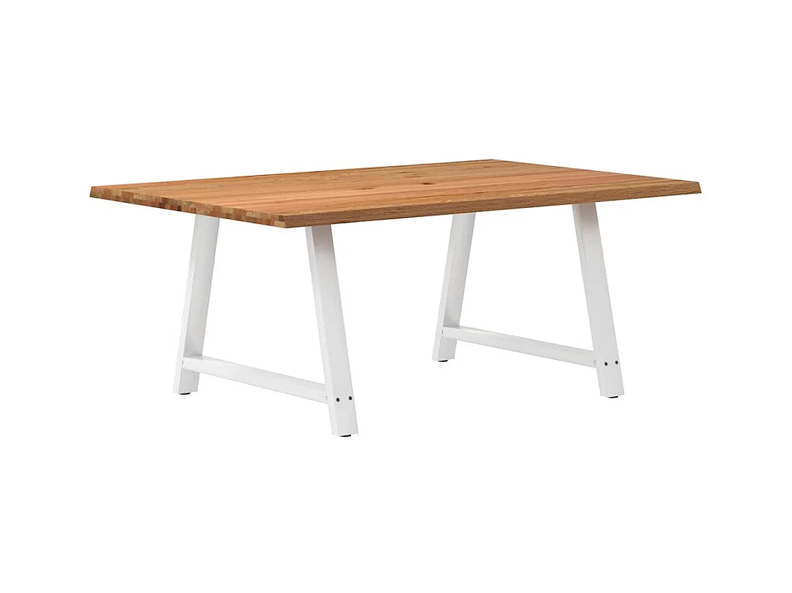 Table à manger avec bord naturel 180x100x74cm bois massif chêne