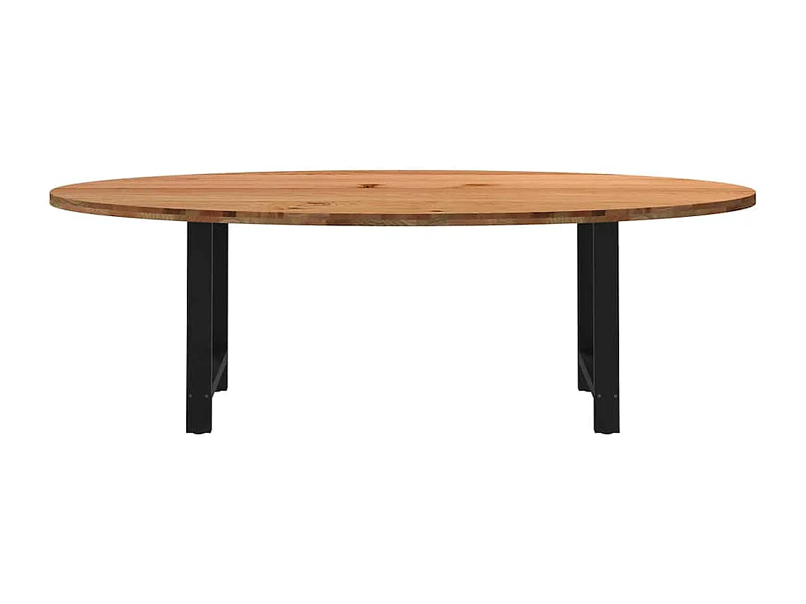 Table à manger avec bord naturel 180x100x74cm bois massif chêne
