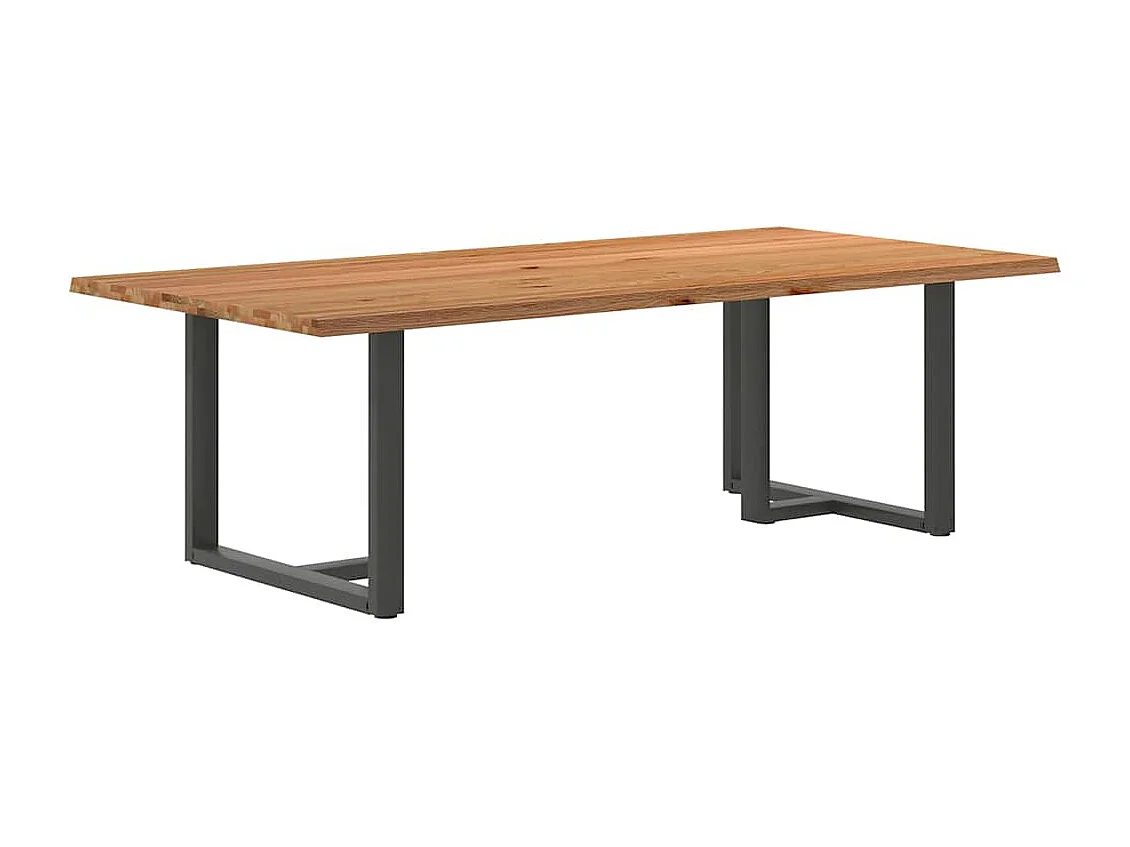 Table à manger et bord naturel bois massif chêne rectangulaire