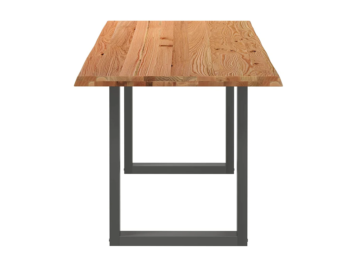 Esstisch und Naturkante aus massivem Eichenholz rechteckig