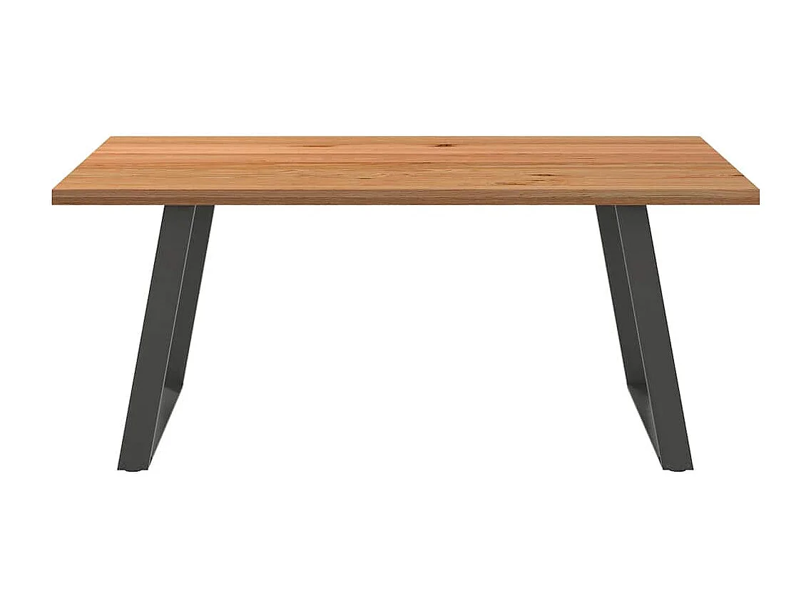 Table à manger marron clair bois de chêne massif rectangulaire