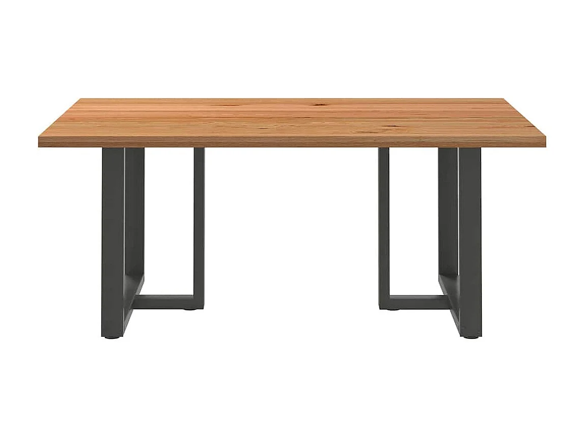 Table à manger marron clair bois de chêne massif rectangulaire