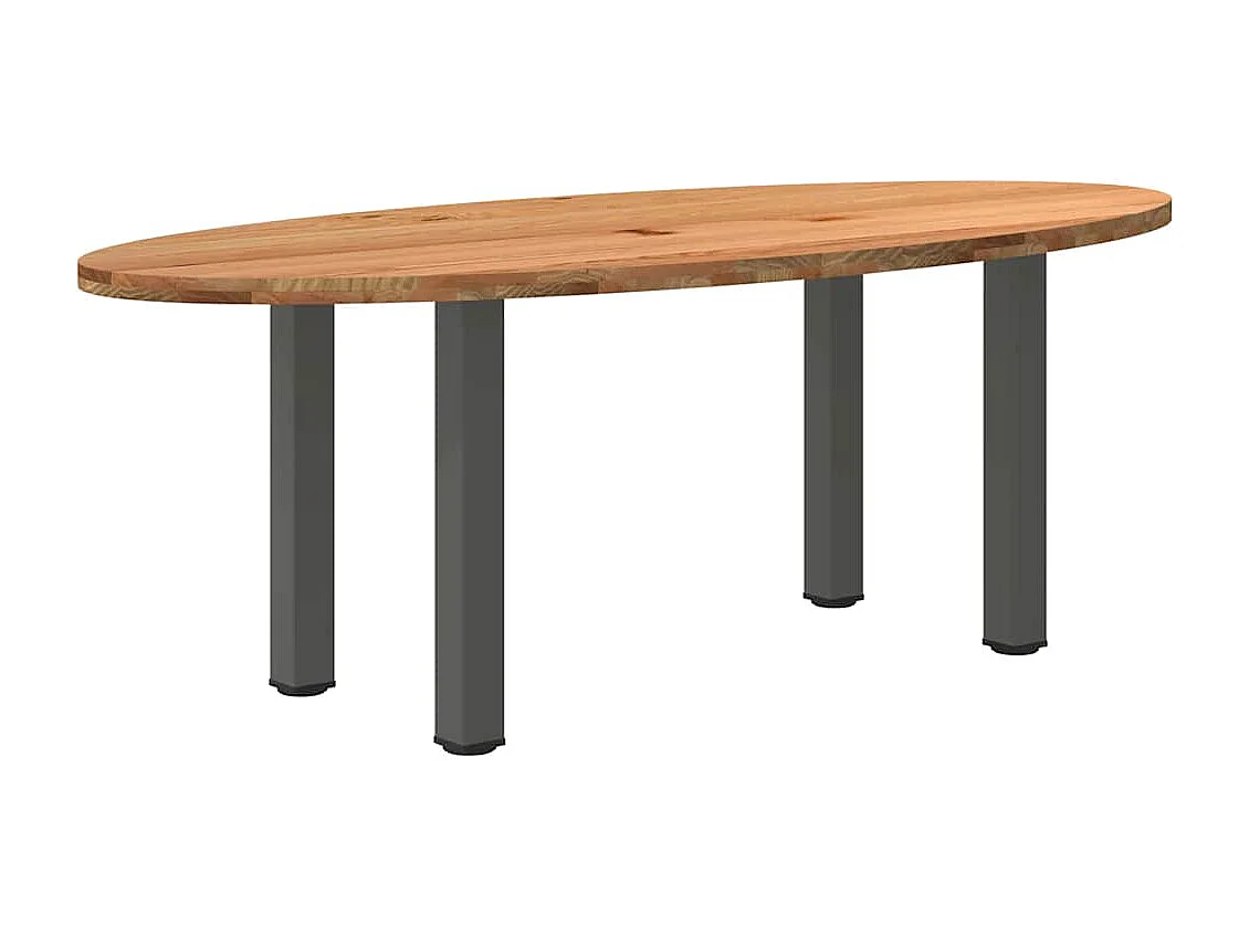 Table à manger 220x100x74 cm bois de chêne massif ovale