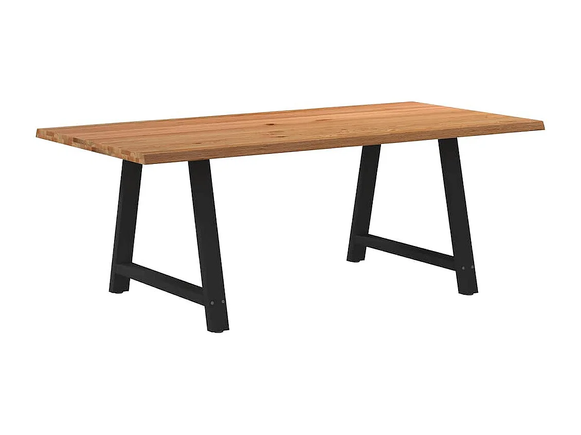 Mesa de jantar madeira maciça carvalho natural retangular