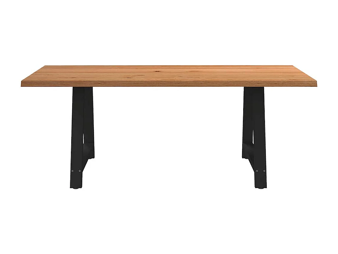 Mesa de jantar madeira maciça carvalho natural retangular