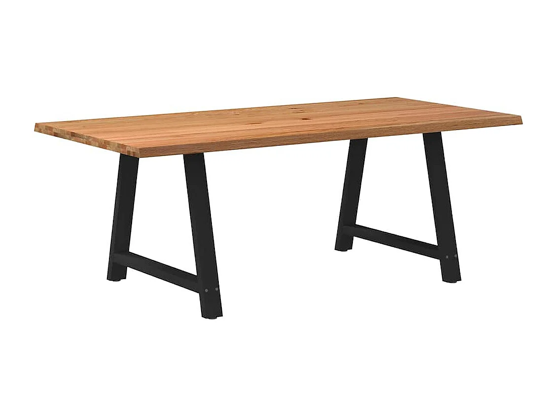 Mesa de jantar madeira maciça carvalho natural retangular