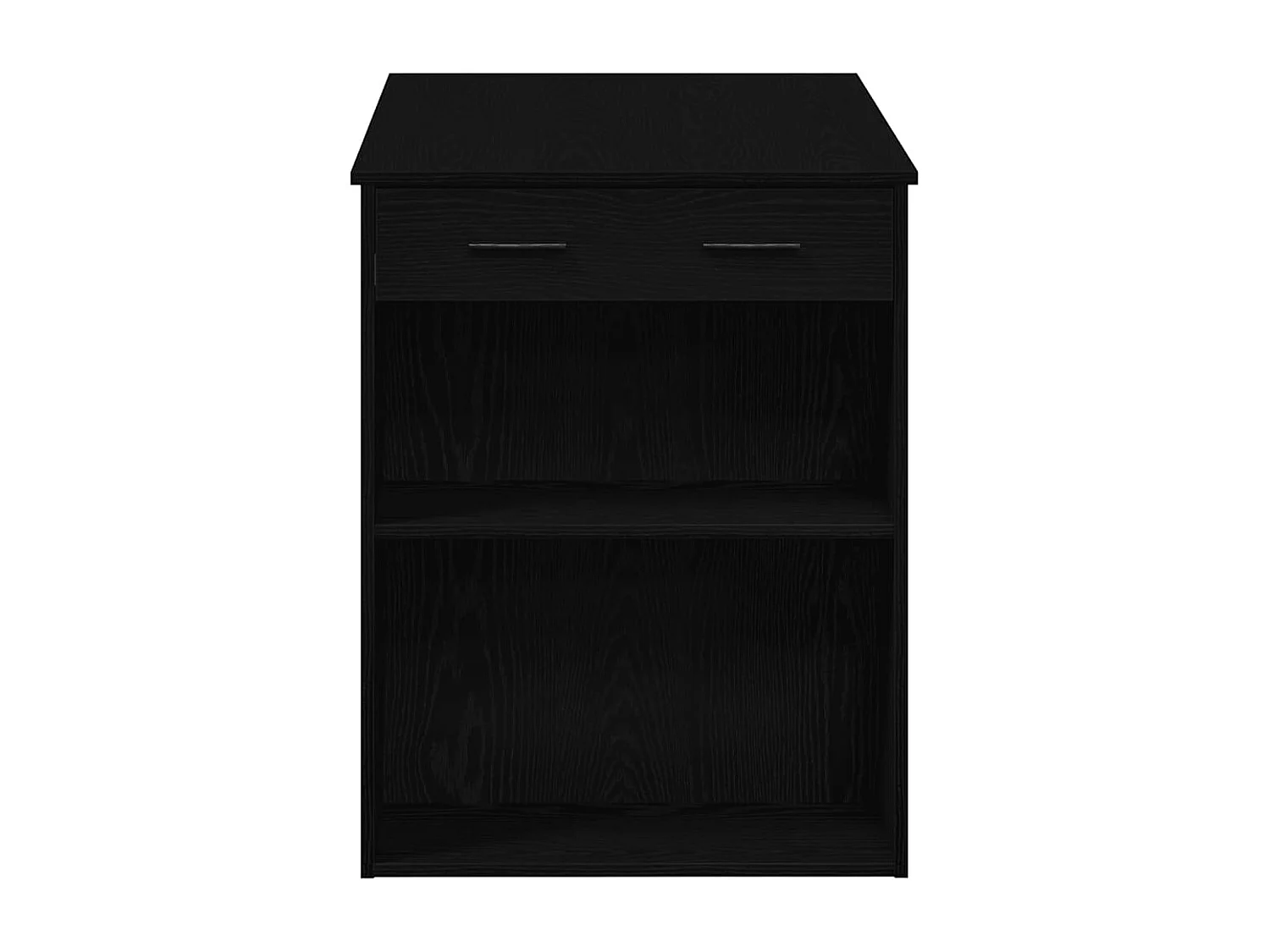 Bureau met lade en plank zwart eiken bewerkt hout