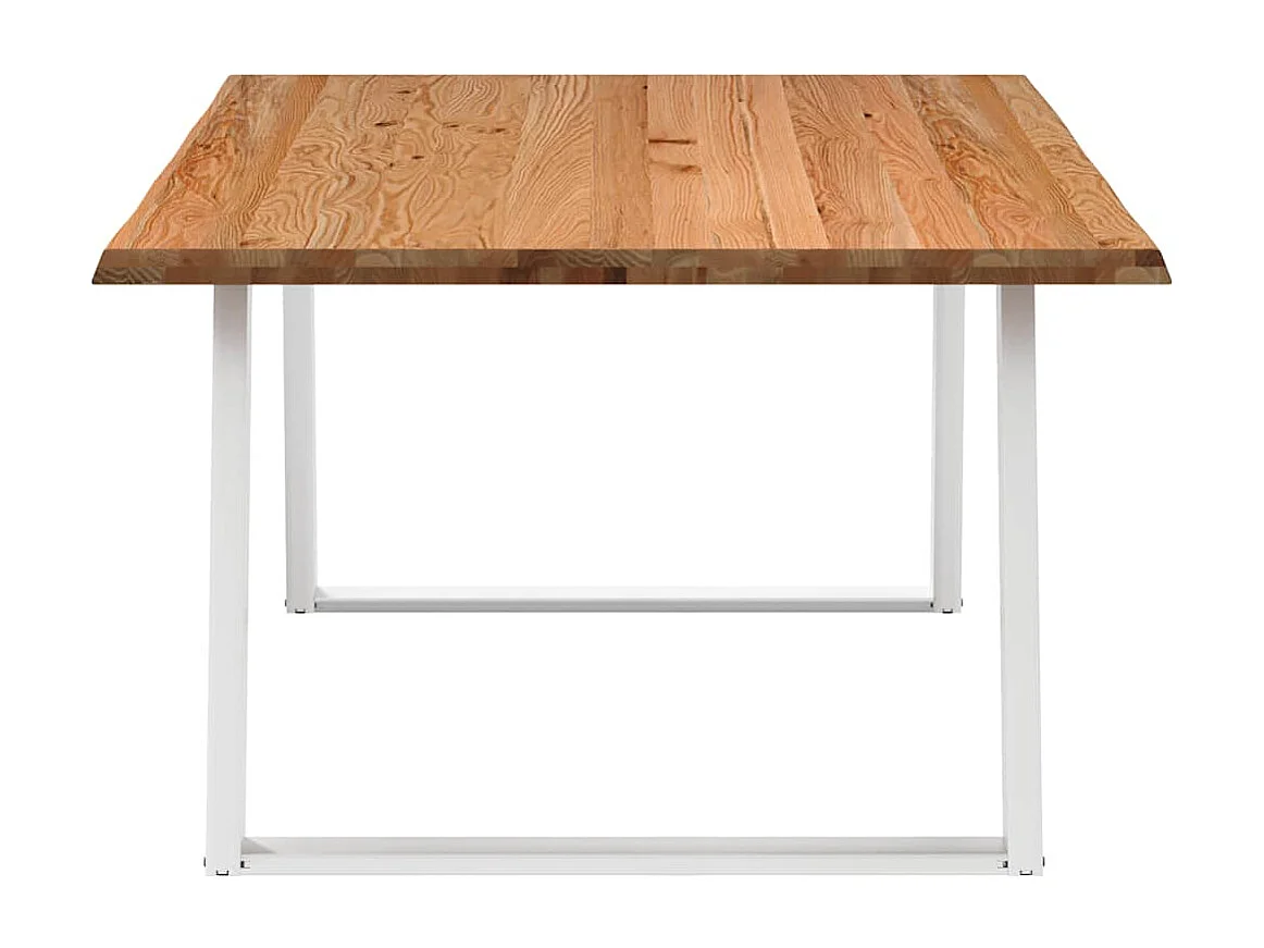 Table à manger marron clair bois de chêne massif