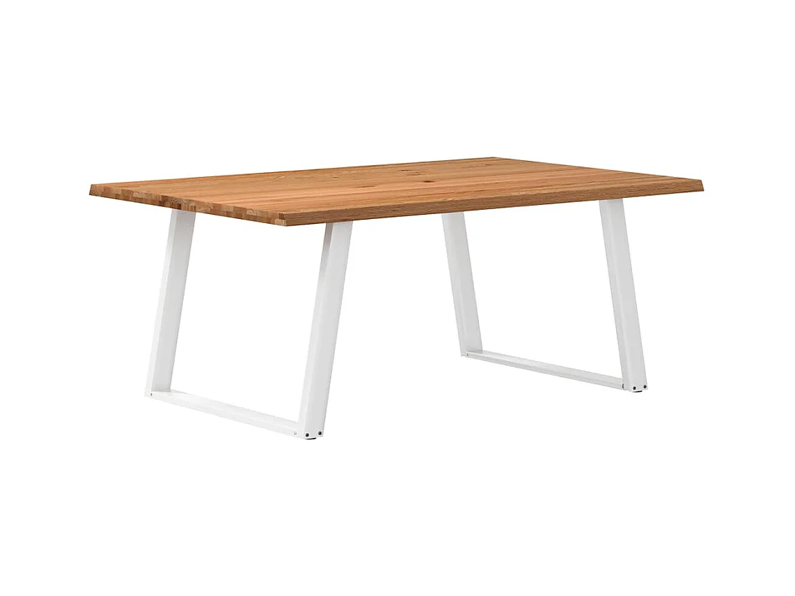Lichtbruine eettafel van massief eikenhout