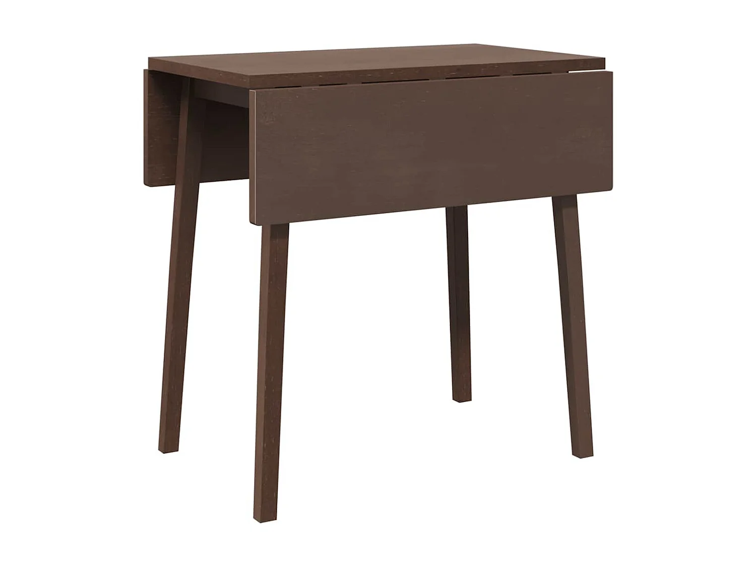 Table à manger marron bois massif et caoutchouc