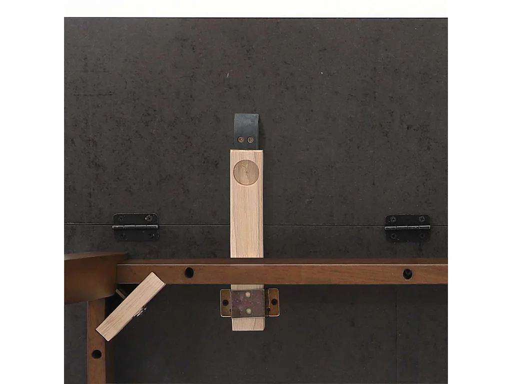 Table à manger marron bois massif et caoutchouc