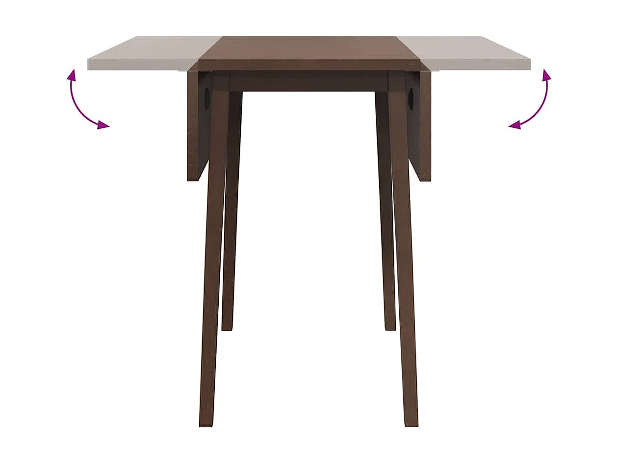 Tavolo da pranzo in legno massello marrone e gomma