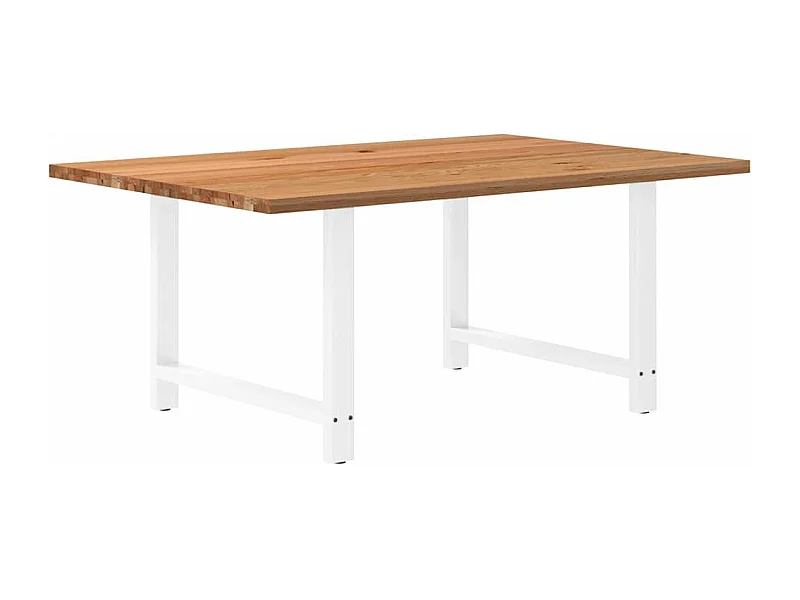 Table à manger marron clair bois de chêne massif rectangulaire