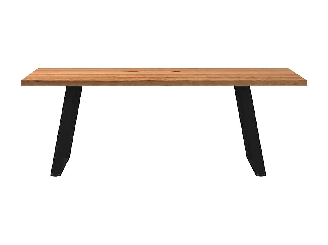 Mesa de jantar marrom claro madeira maciça carvalho retangular