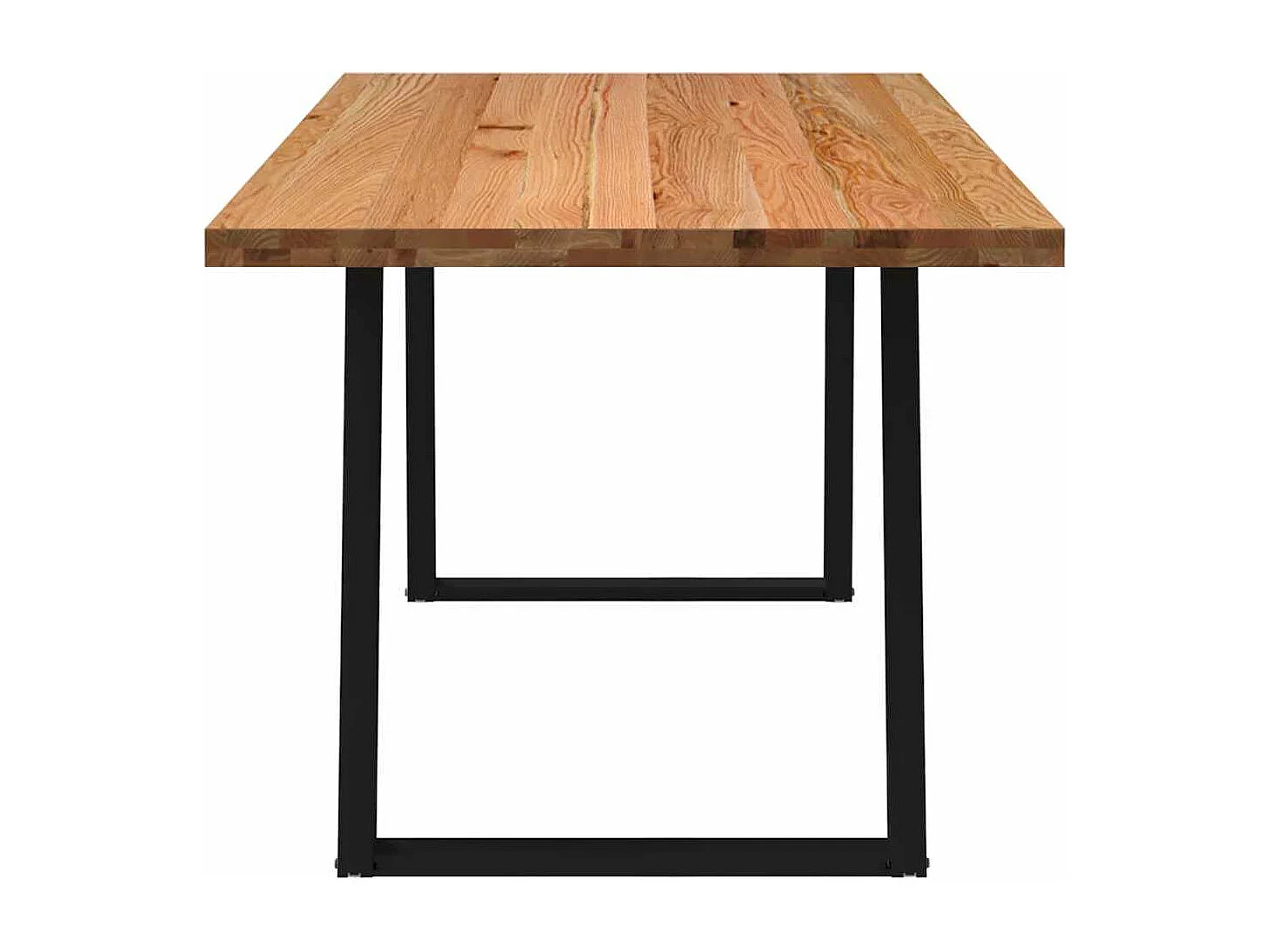 Mesa de jantar marrom claro madeira maciça carvalho retangular