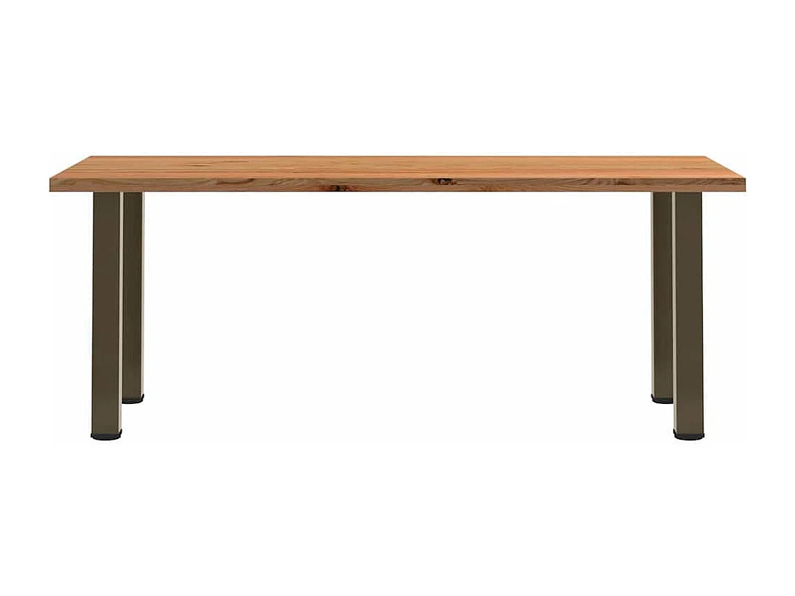 Table à manger marron clair bois de chêne massif rectangulaire