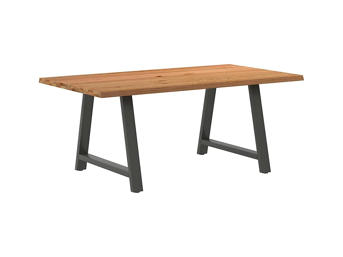 Lichtbruine eettafel massief eikenhout rechthoekig