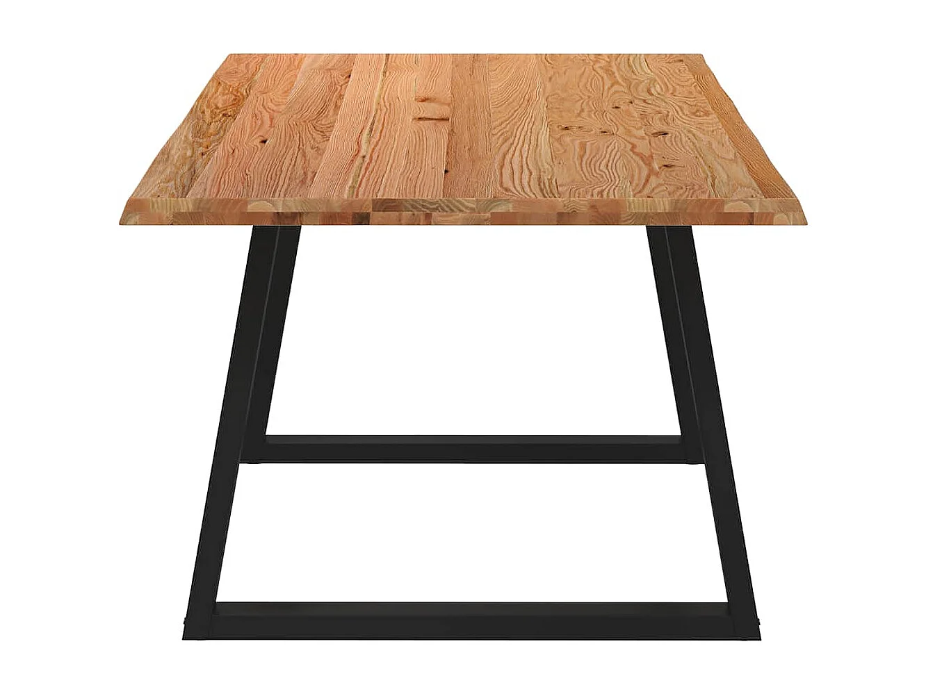 Tavolo da pranzo con bordo naturale 200x100x74cm in legno massello di rovere