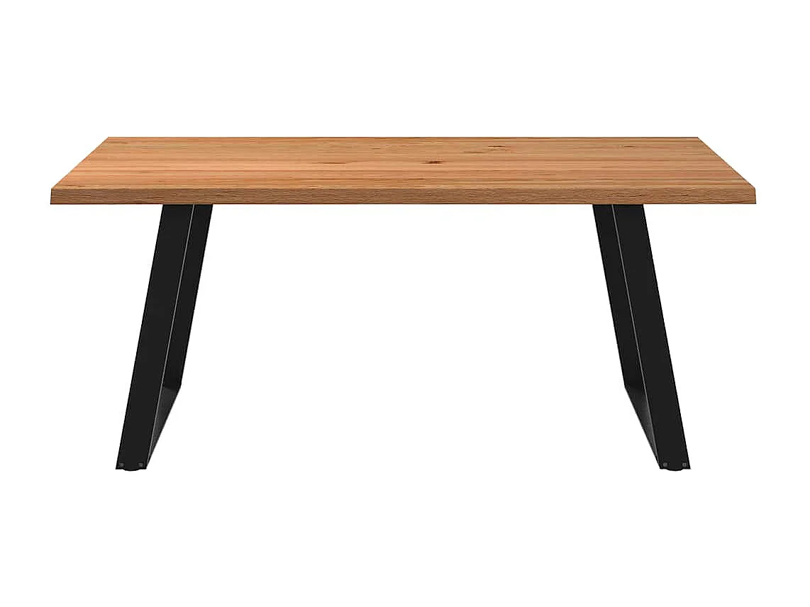 Table à manger marron clair bois de chêne massif