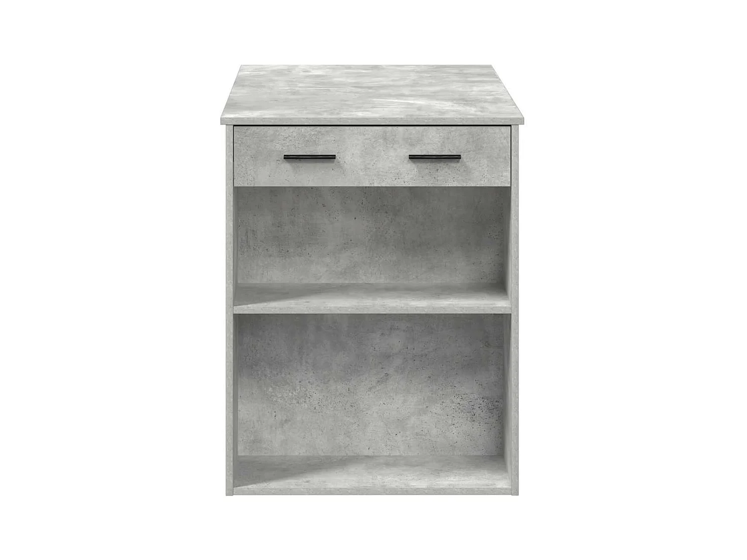 Scrivania con cassetto e ripiano in legno ingegnerizzato grigio cemento