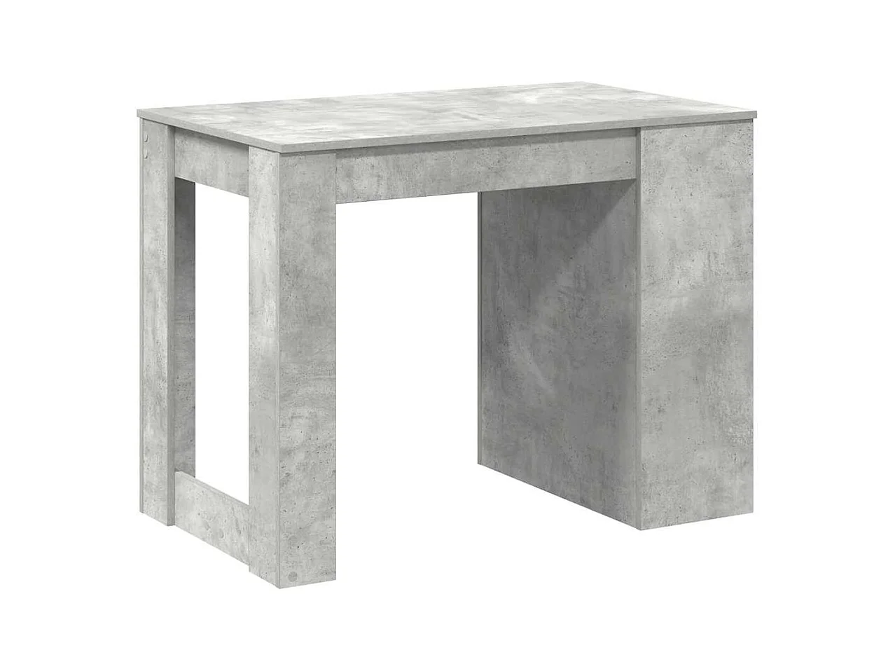 Scrivania con cassetto e ripiano in legno ingegnerizzato grigio cemento