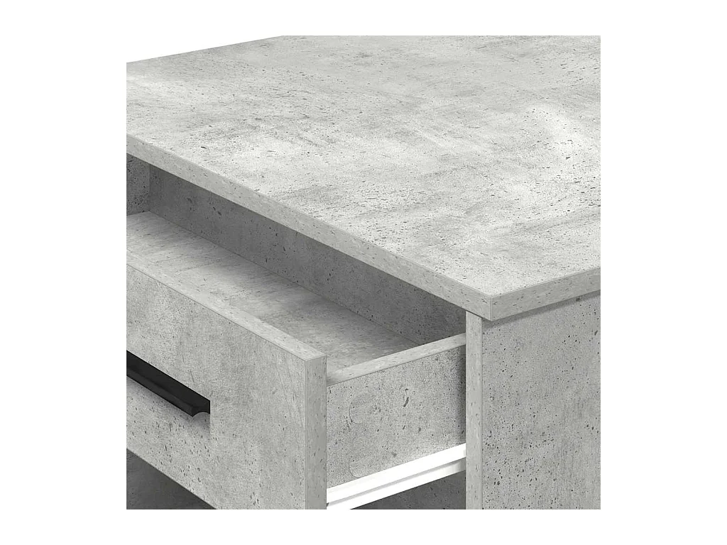 Scrivania con cassetto e ripiano in legno ingegnerizzato grigio cemento