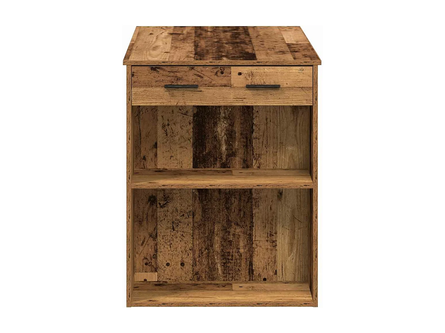 Bureau met lade en plank oud hout bewerkt hout
