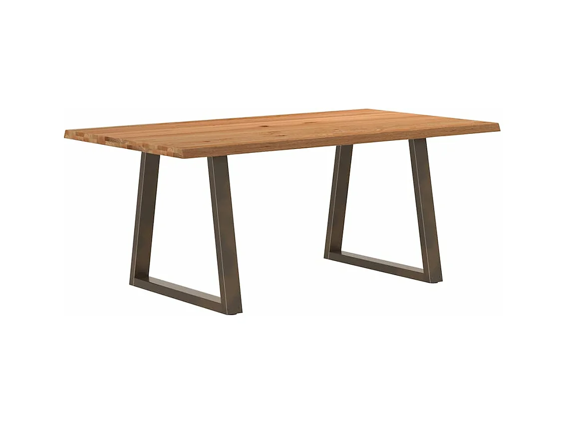 Eettafel met natuurlijke rand 180x100x74cm massief eikenhout