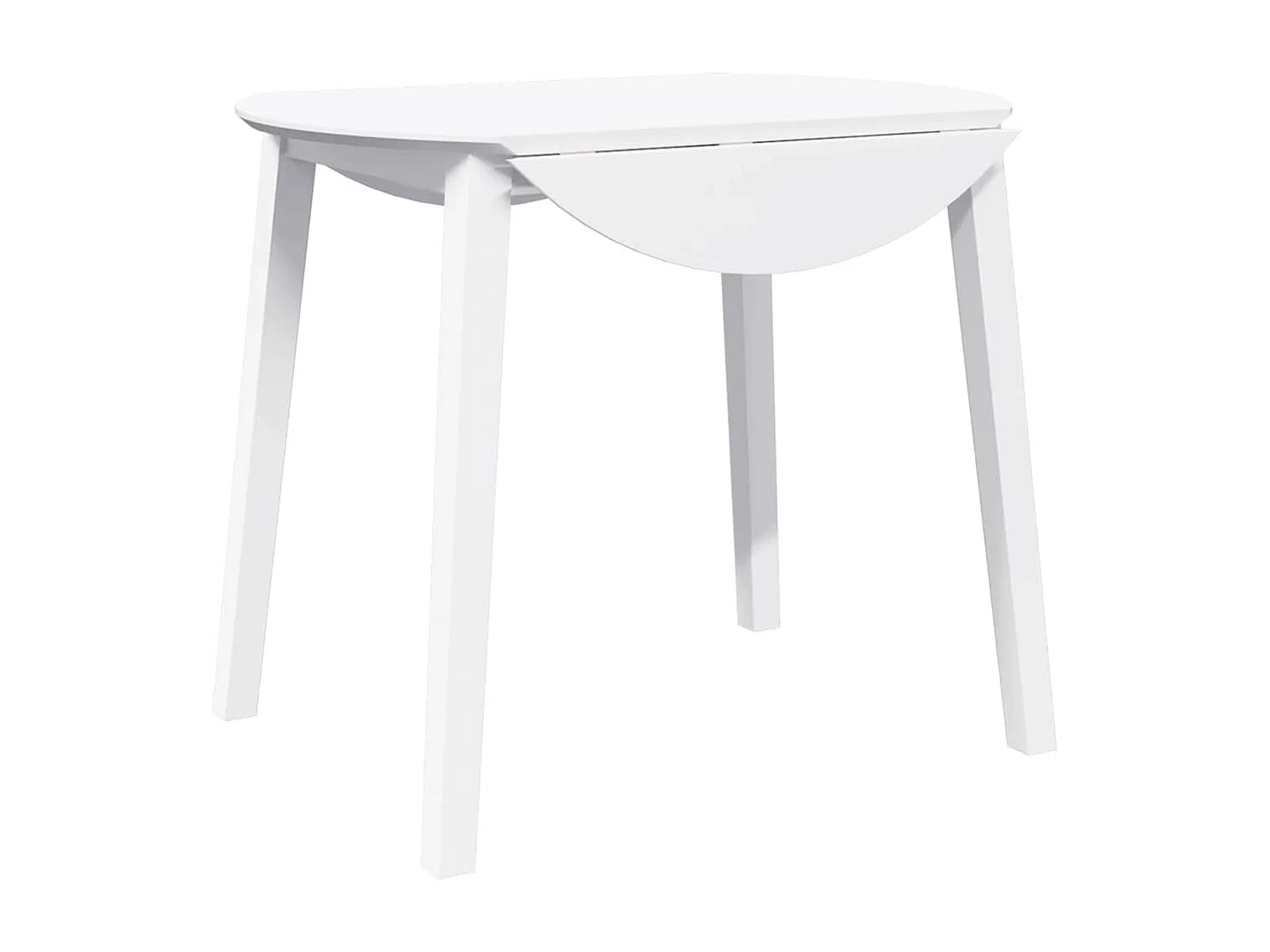 Table à manger blanc bois massif et caoutchouc