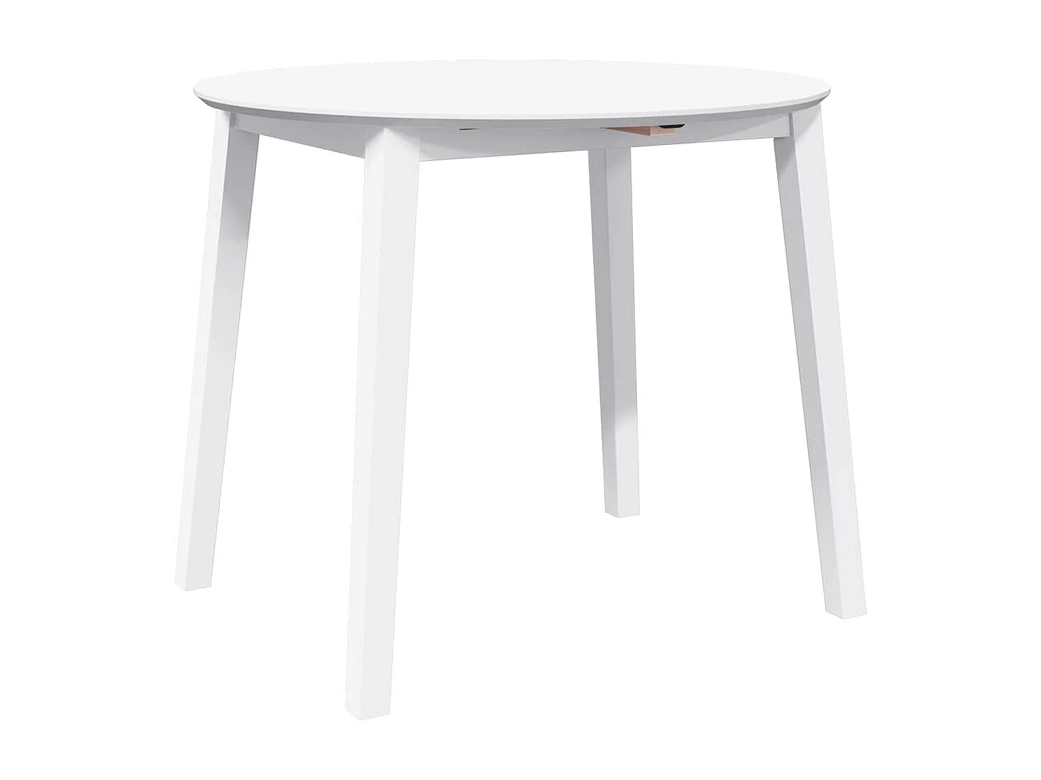 Table à manger blanc bois massif et caoutchouc