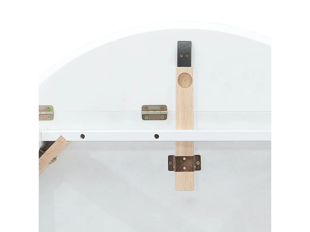 Table à manger blanc bois massif et caoutchouc