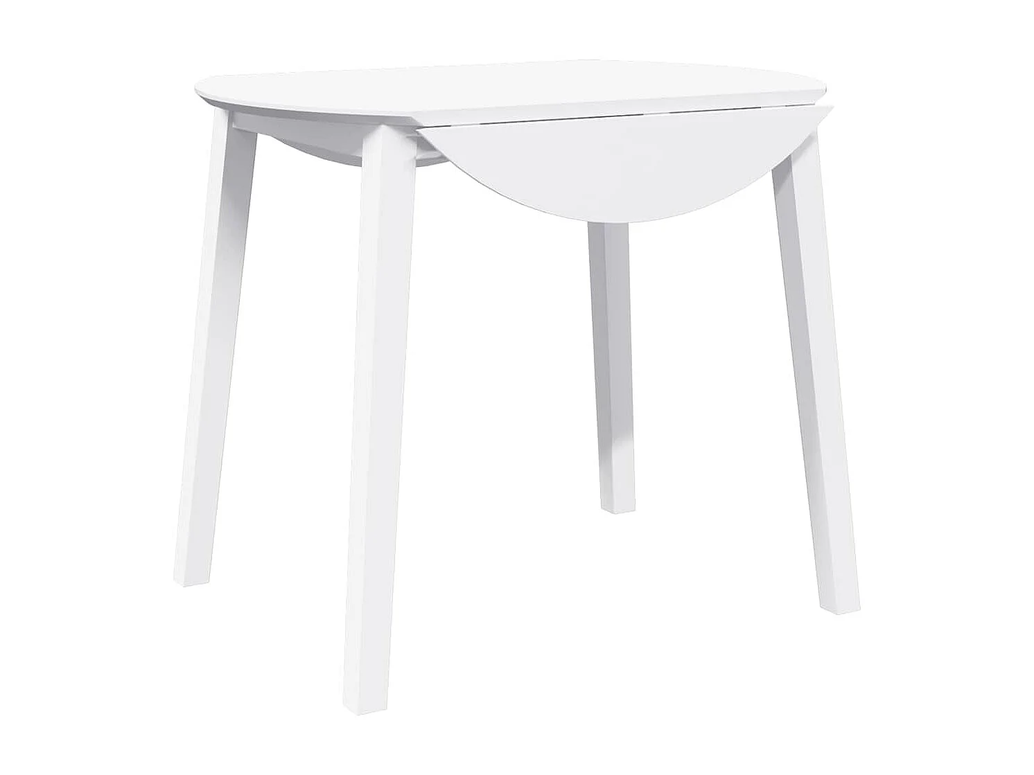 Table à manger blanc bois massif et caoutchouc