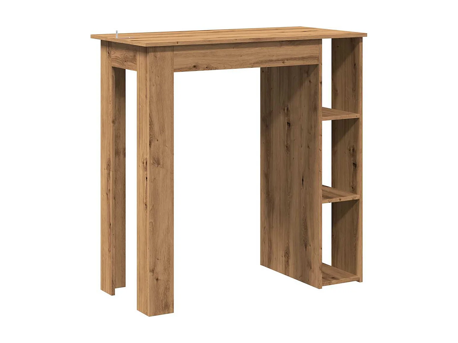 Table de bar avec étagère chêne artisanal bois d'ingénierie