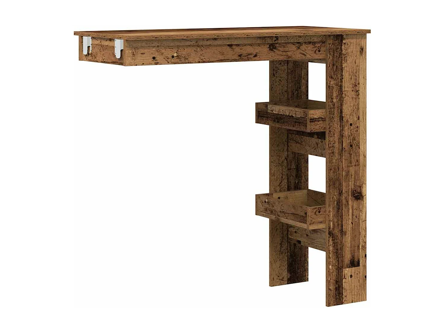 Table bar mural vieux bois 102x45x103,5 cm bois d'ingénierie