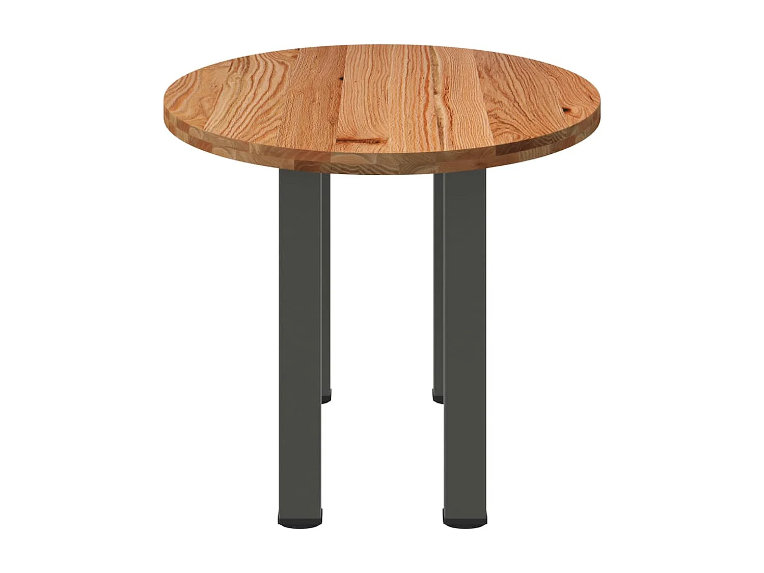 Table à manger marron clair bois de chêne massif ovale