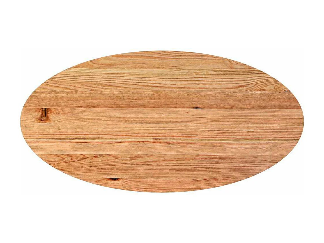 Table à manger marron clair bois de chêne massif ovale