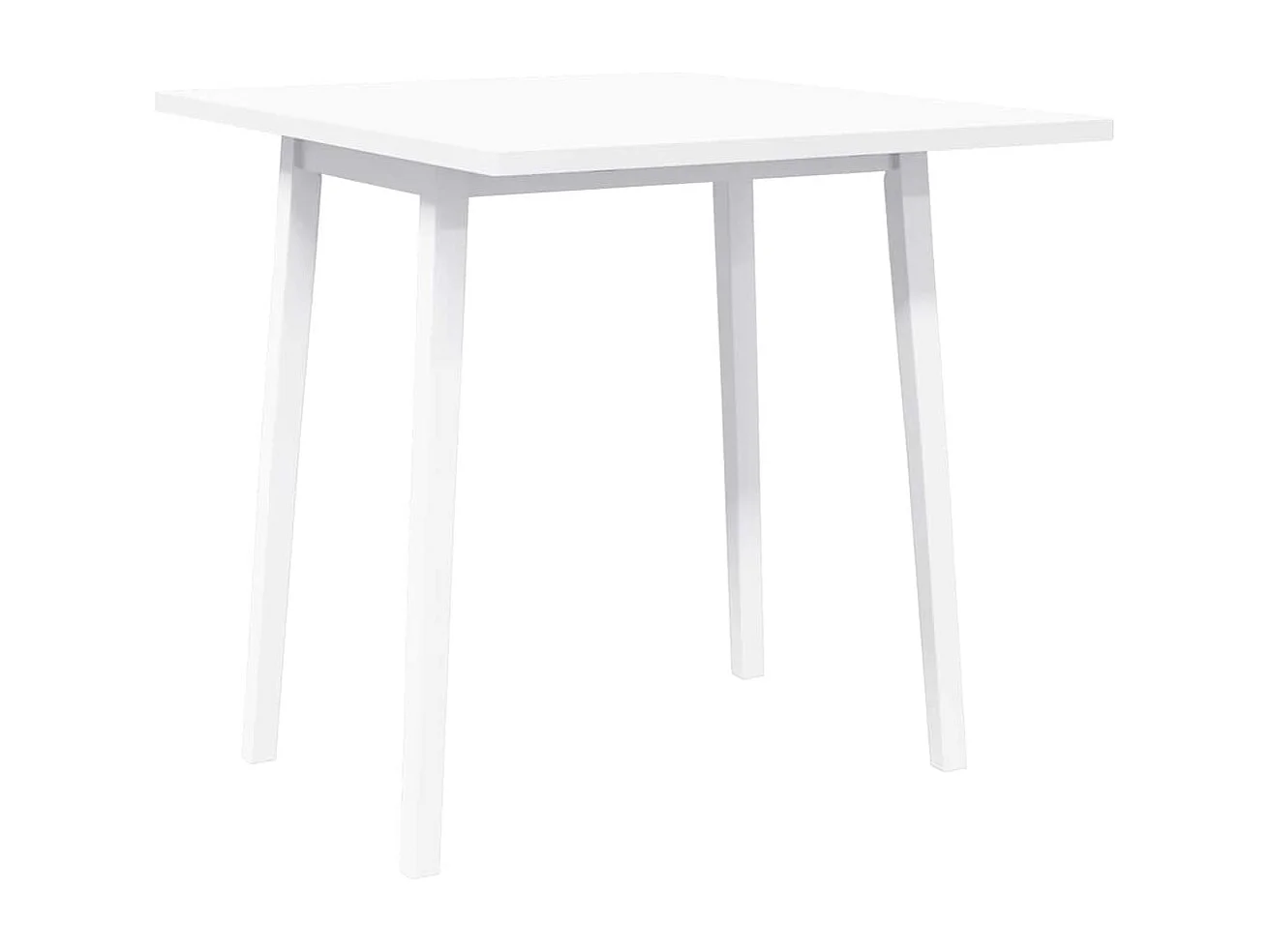 Table à manger blanc bois massif et caoutchouc