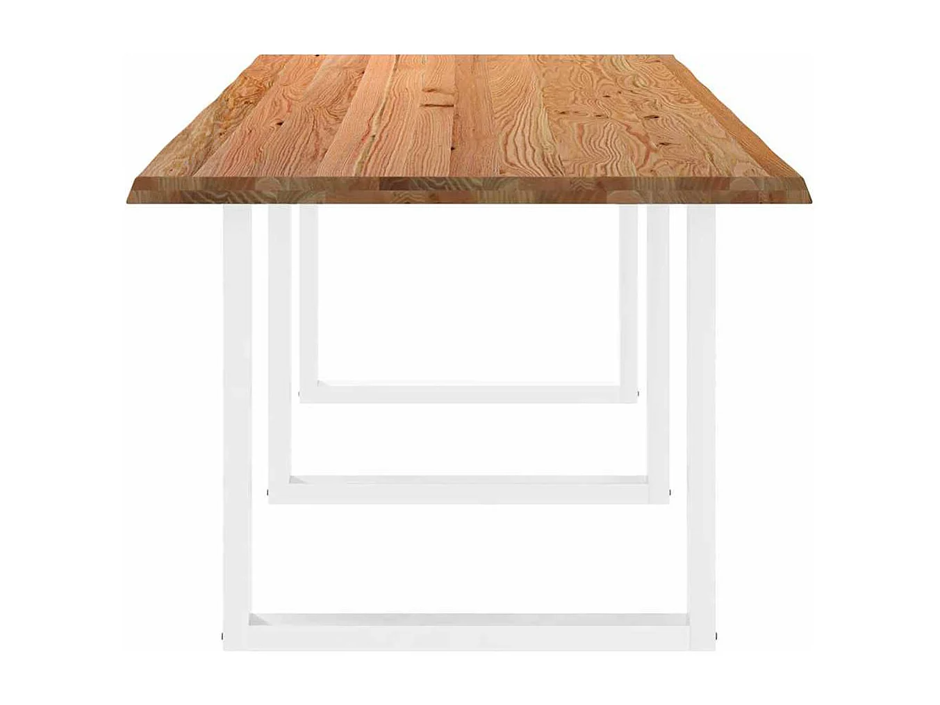 Mesa de comedor rectangular de madera maciza de roble de color marrón claro