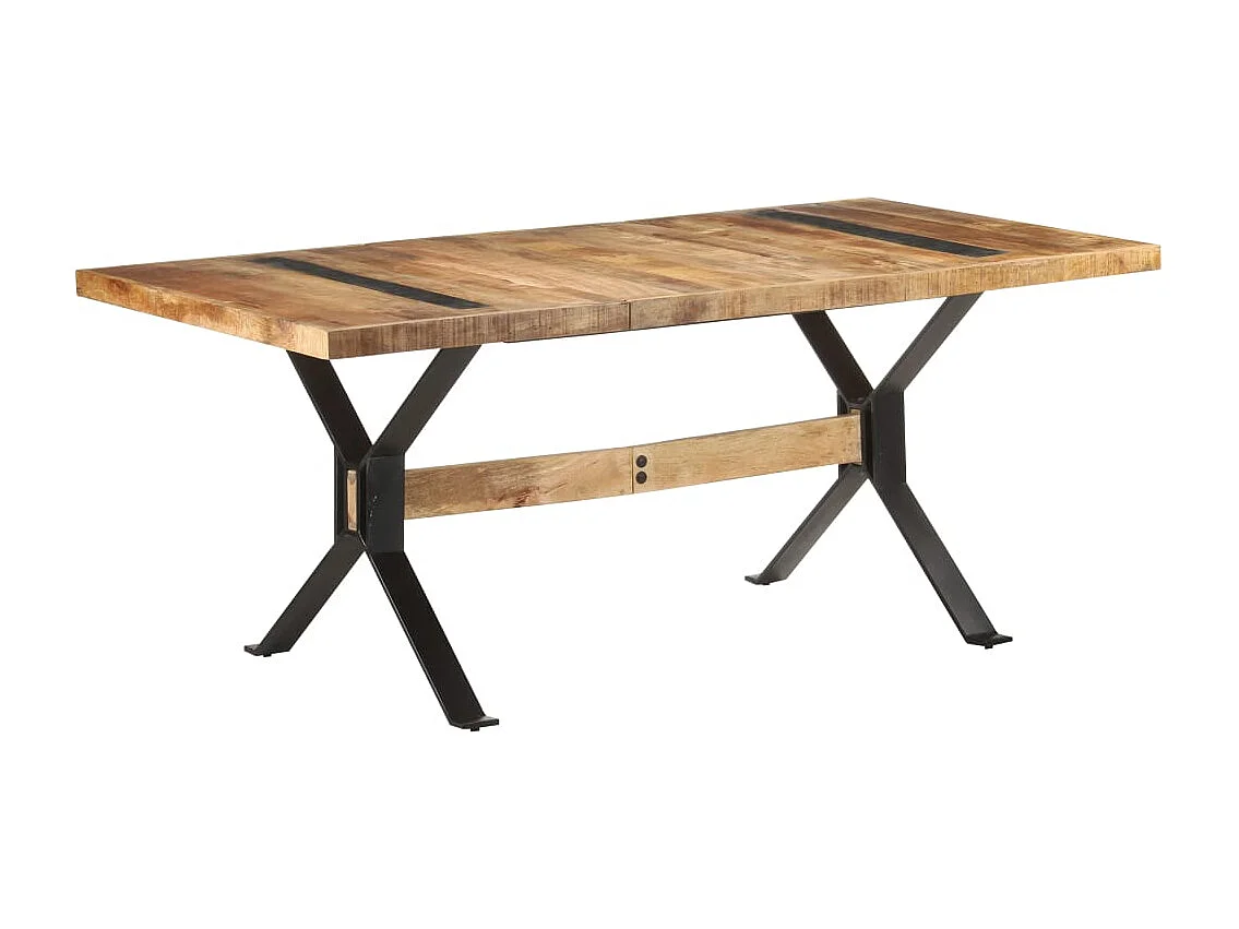 Table de salle à manger 180x90x76 cm Bois de manguier brut