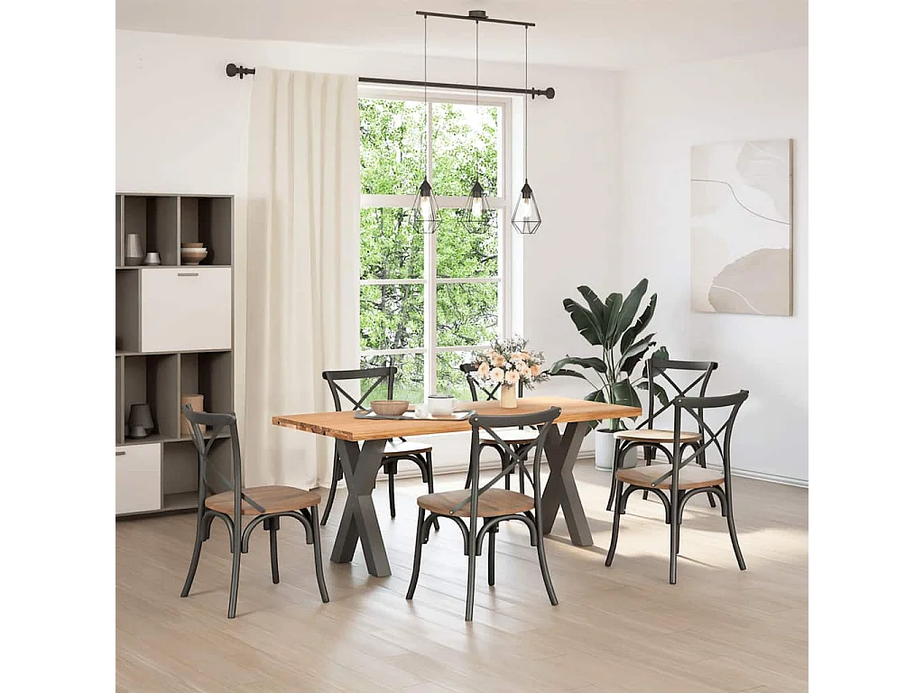 Table à manger et bord naturel bois massif chêne rectangulaire