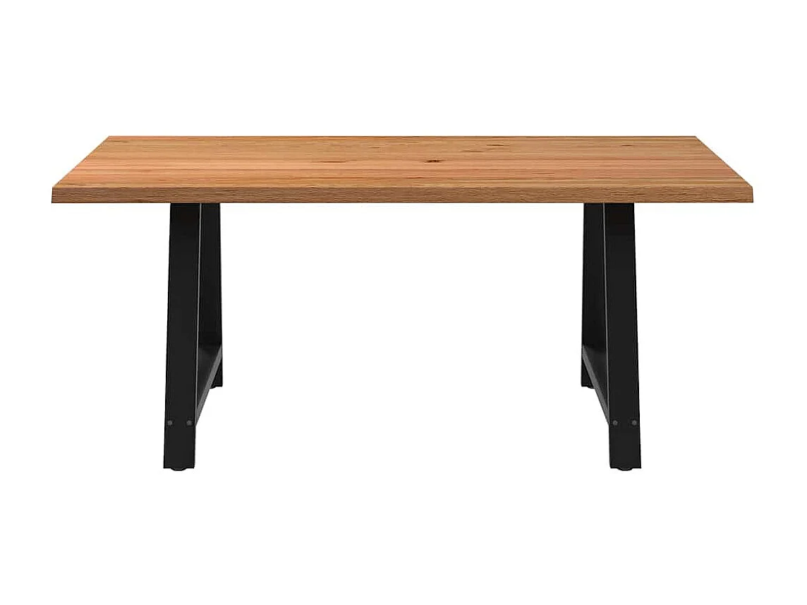 Table à manger avec bord naturel 180x100x74cm bois massif chêne