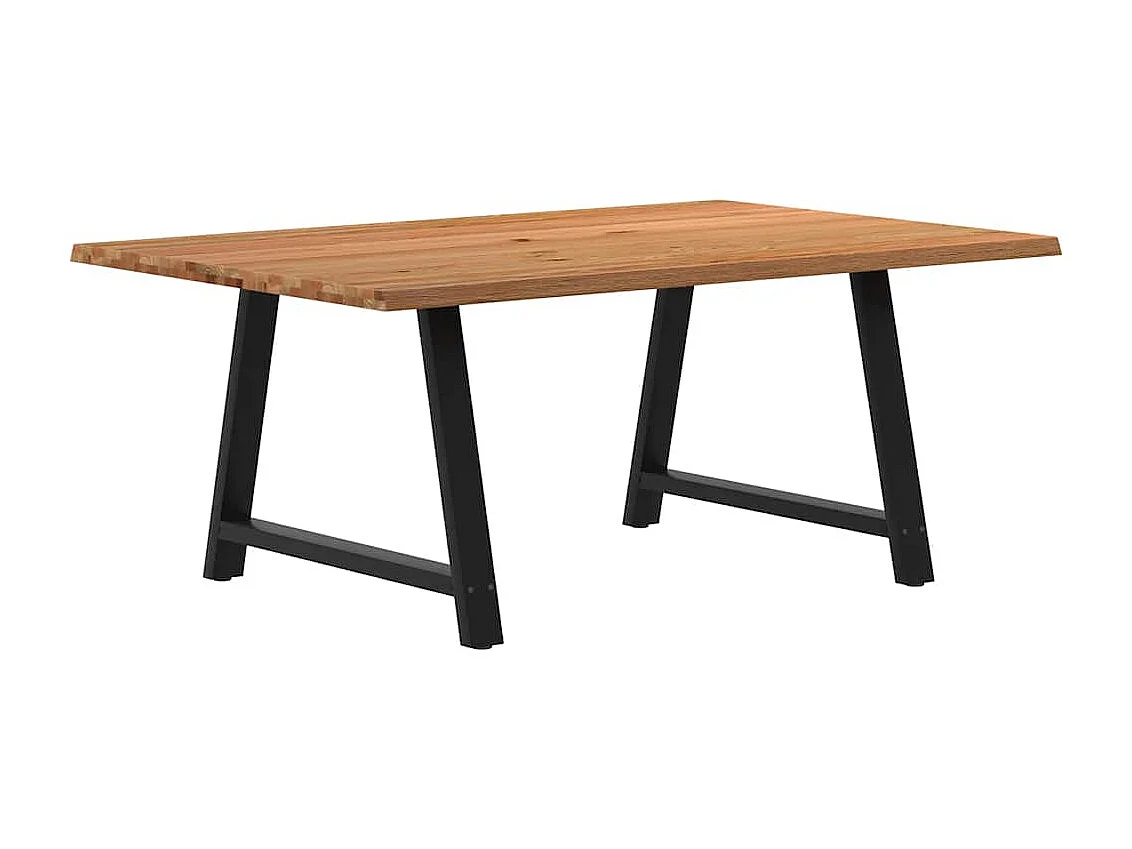 Table à manger avec bord naturel 180x100x74cm bois massif chêne
