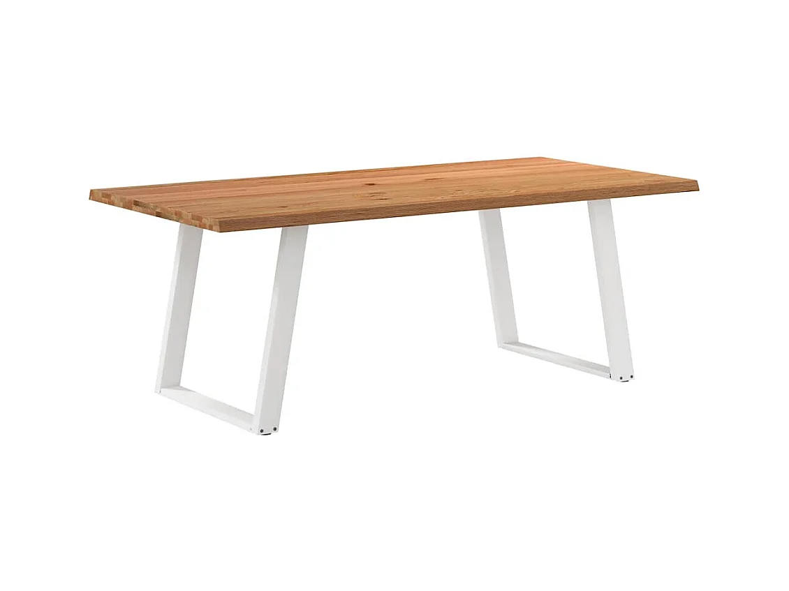Table à manger bord naturel bois massif chêne rectangulaire