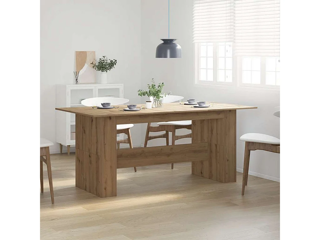 Tavolo da pranzo artigianale in rovere 180x90x76 cm in legno ingegnerizzato