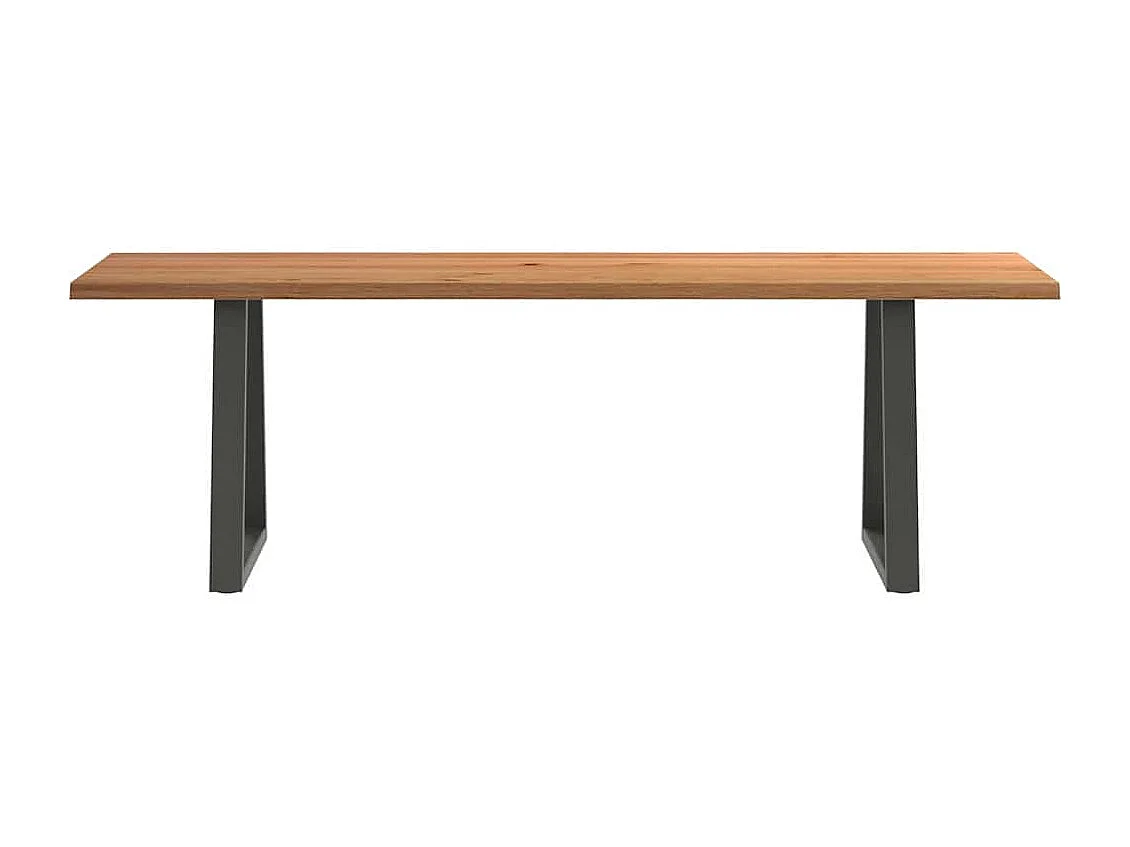 Table à manger avec bord naturel 240x80x74 cm bois massif chêne