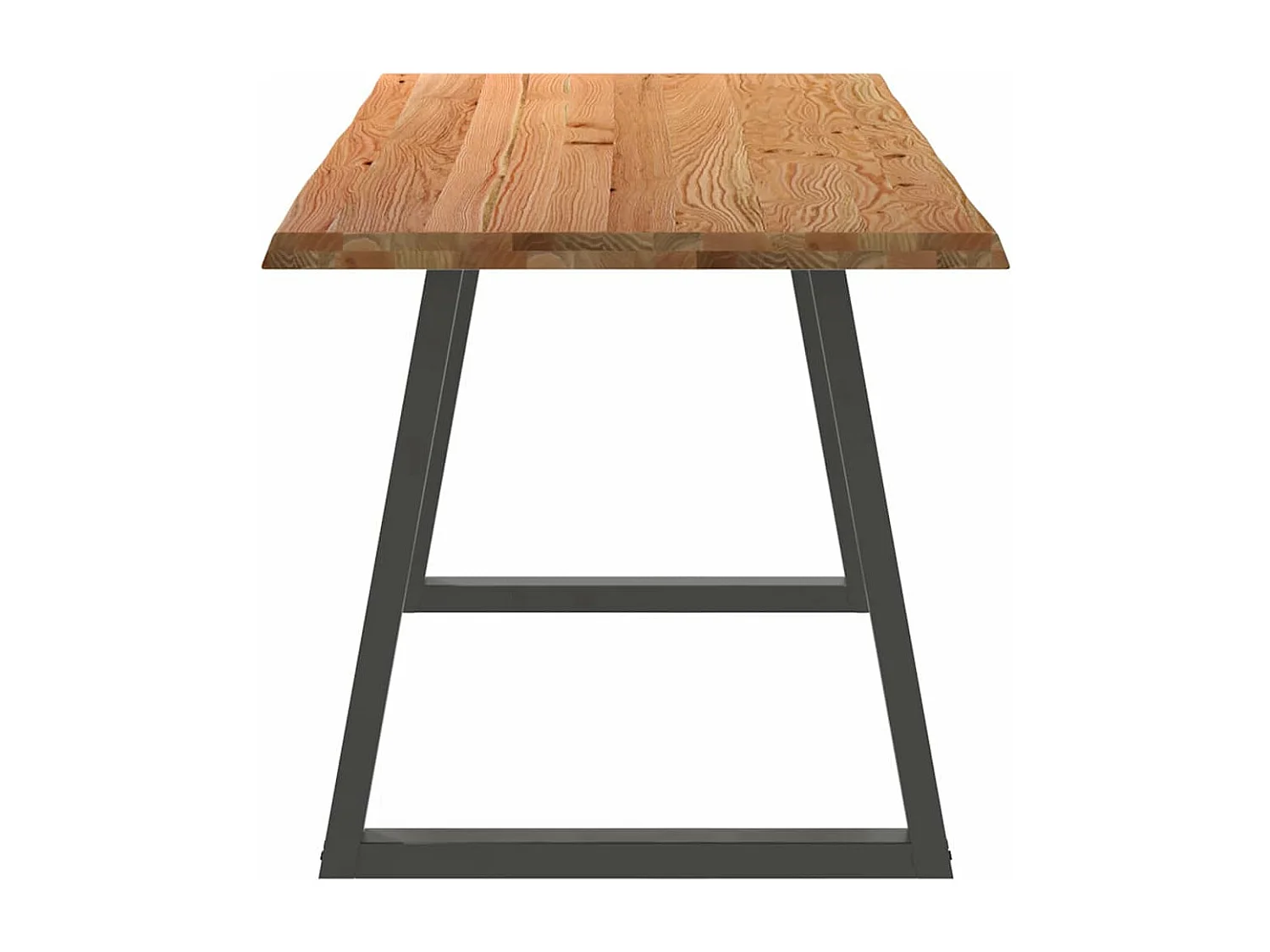 Table à manger avec bord naturel 240x80x74 cm bois massif chêne