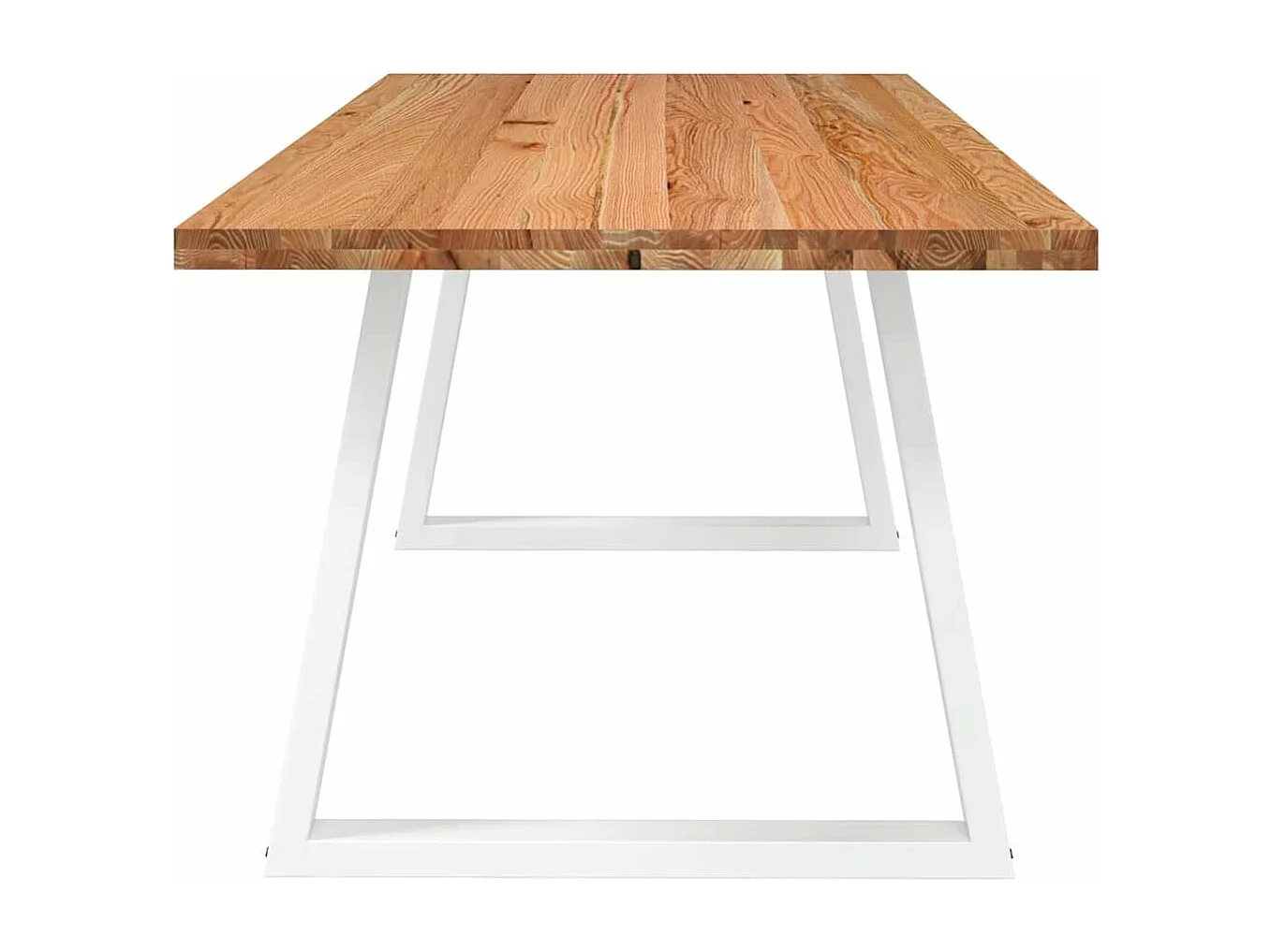 Table à manger marron clair bois de chêne massif rectangulaire