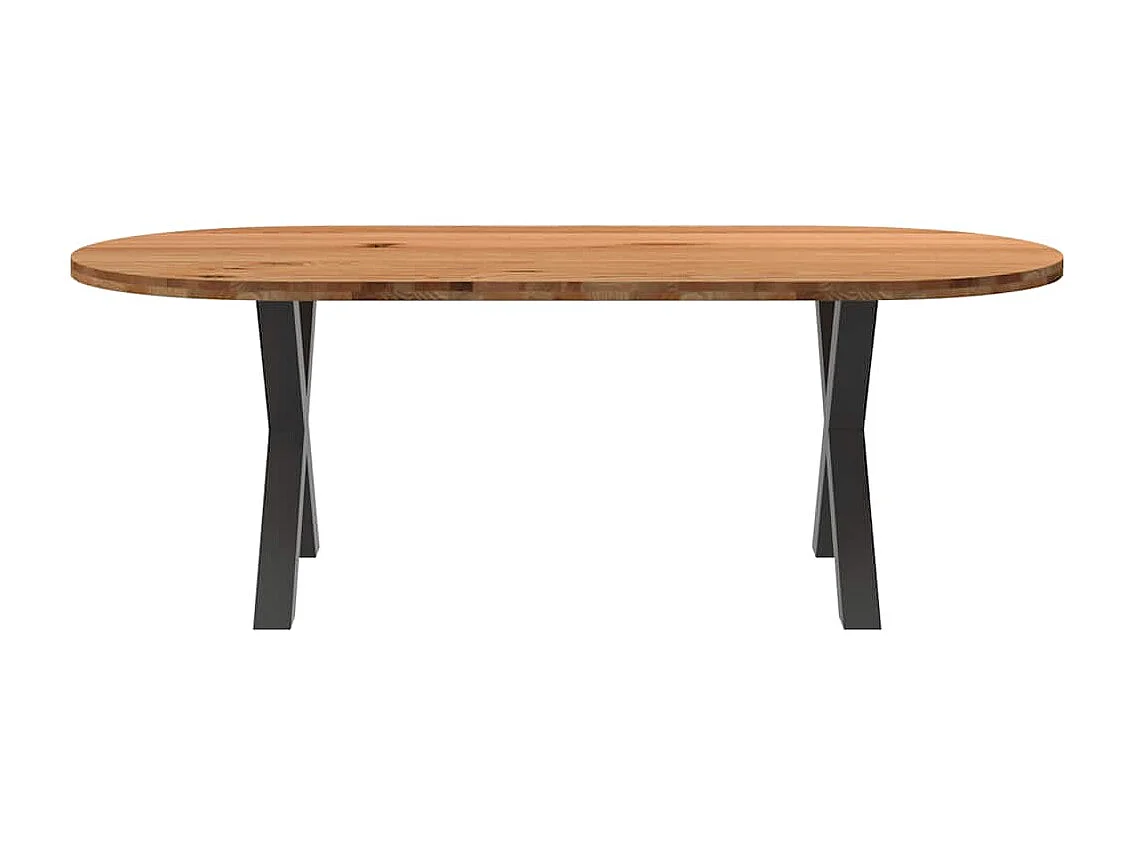 Table à manger 220x100x74 cm bois de chêne massif ovale