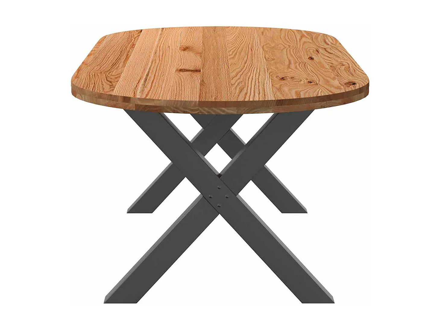 Table à manger 220x100x74 cm bois de chêne massif ovale